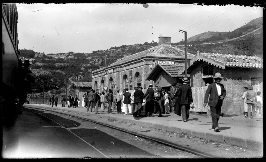 ESTACION DE TREN DE CERCEDILLA FINALES DEL SIGLO XIX.