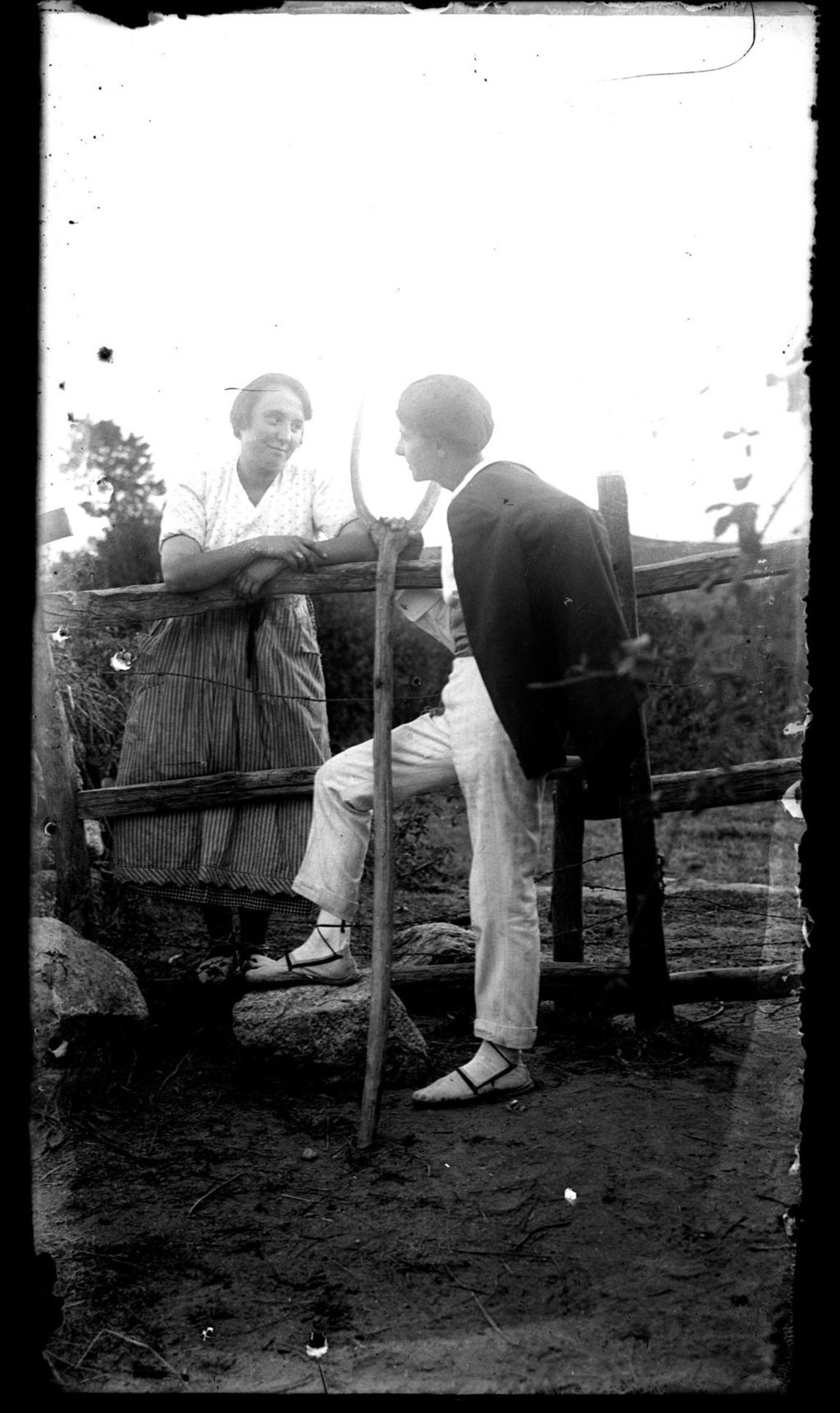 PAREJA DE LABRIEGOS EN LA CERCA.