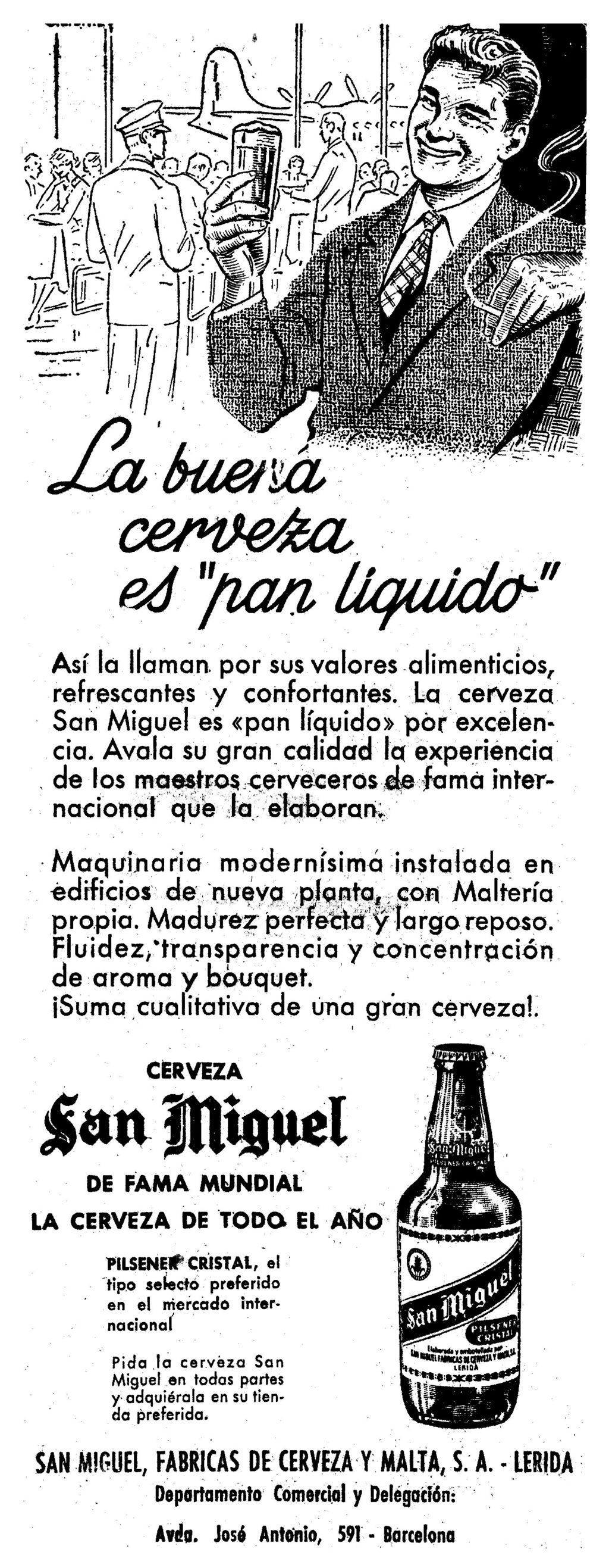 CARTEL SAN MIGUEL LA BUENA CERVEZA.