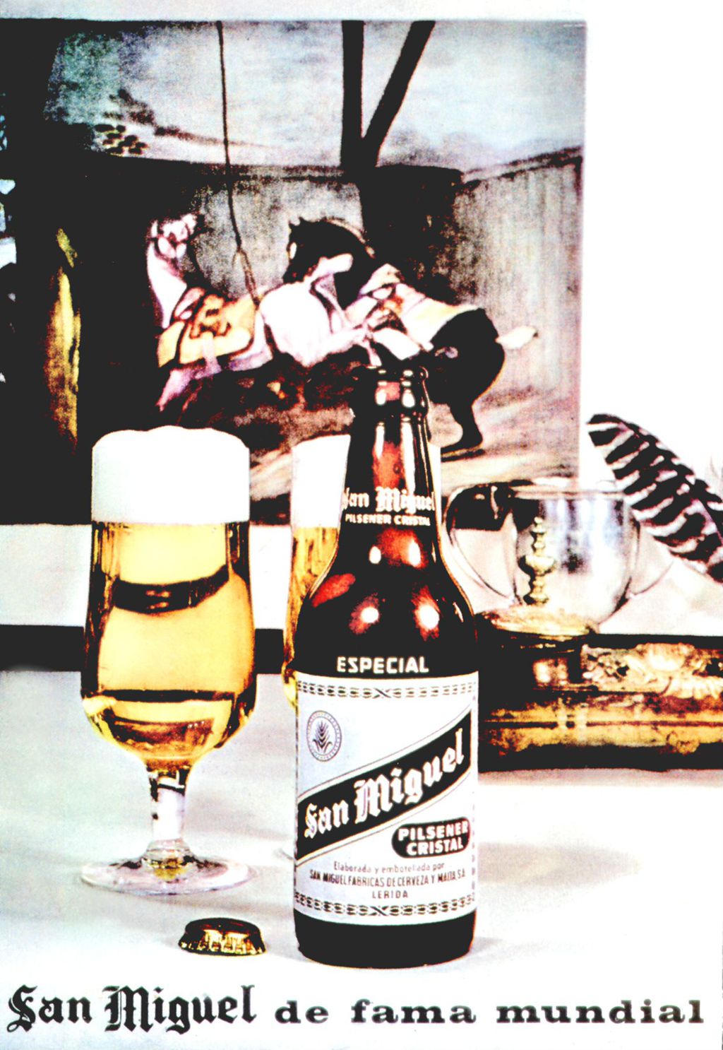 PUBLICIDAD GRAFICA SAN MIGUEL CON BODEGON A COLOR.