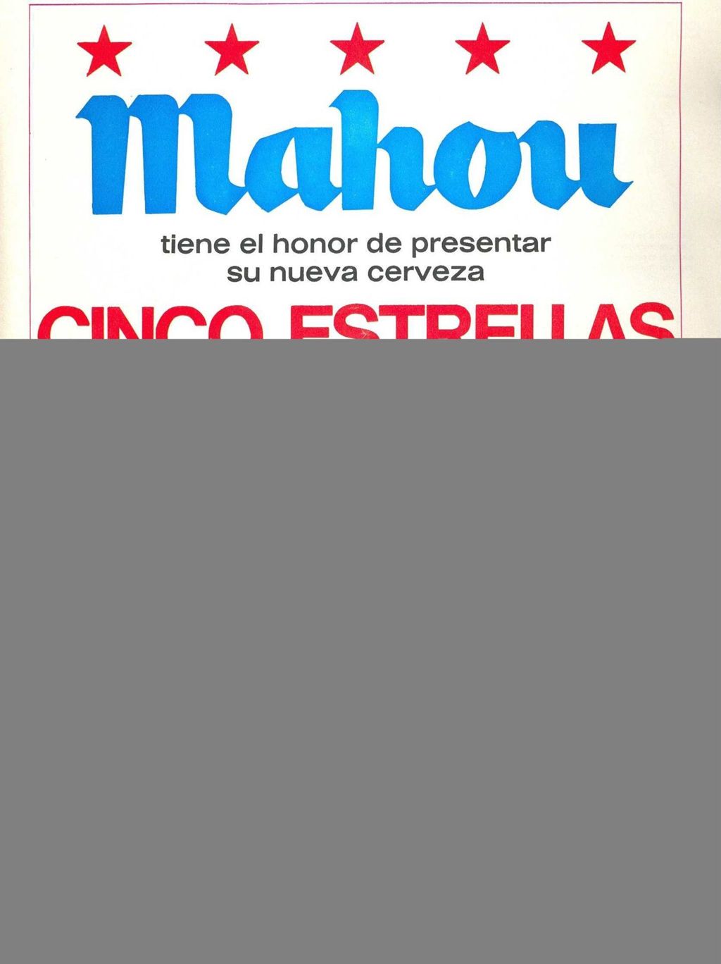 PUBLICIDAD EN PRENSA MAHOU 5 ESTRELLAS.