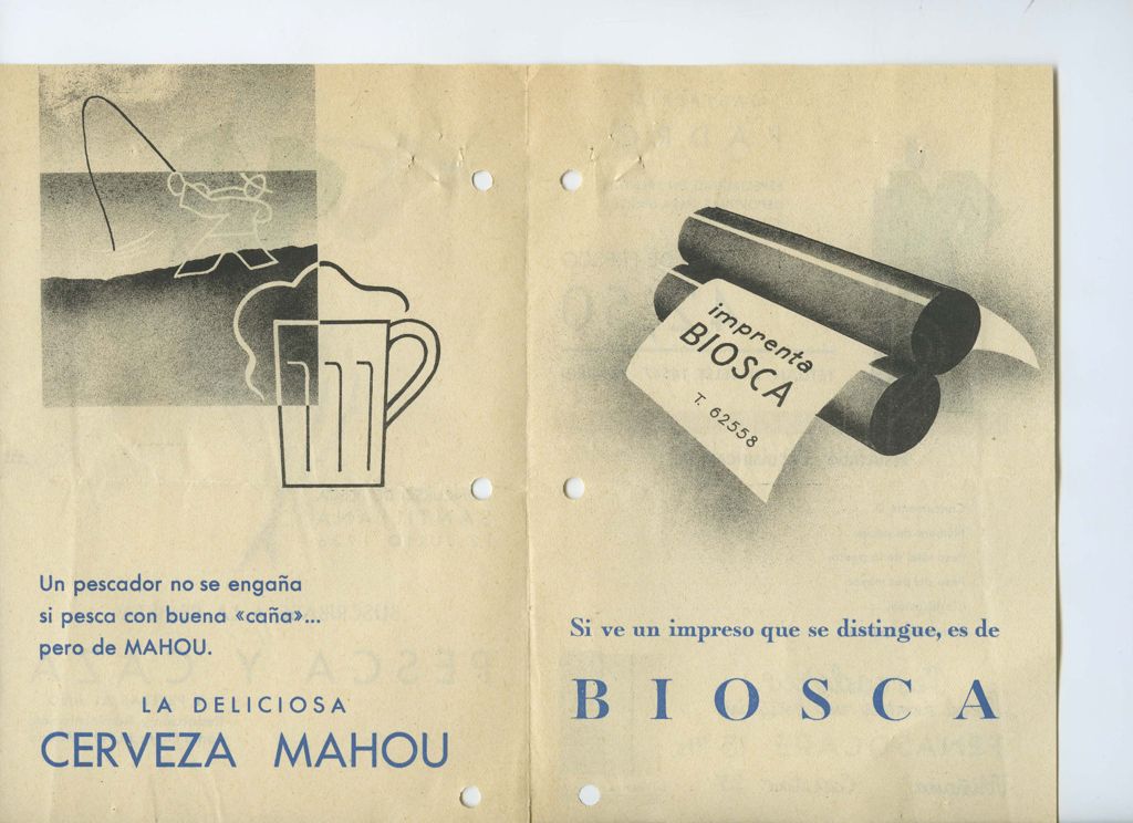 DIPTICO PUBLICITARIO 1936 REVERSO